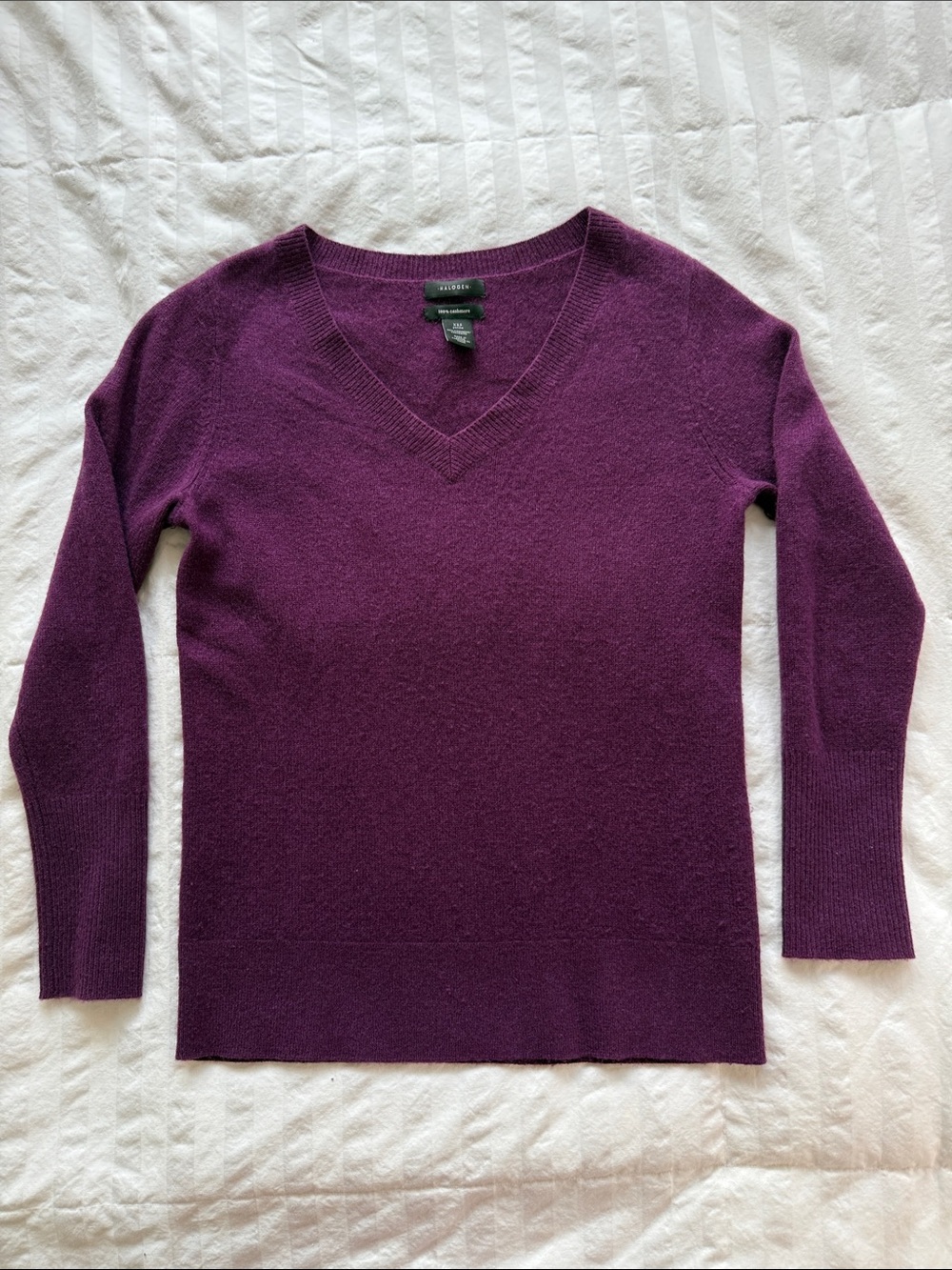 Halogen Plum V-Neck Sweater
